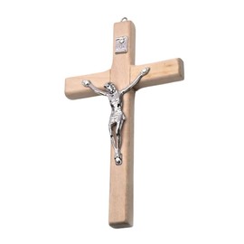 Aoxmas 3 Pack Handheld Prayer Cross – 4.7" Smooth Beech Wood Comfort Cross with Metal Medal and Jesus Crucifix, Versatile Religious Gift for Home Decor and Gift Giving