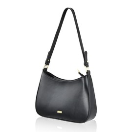 Dokeno Women's Small Shoulder Bag with 2 Shoulder Straps Black Handbag Women's Small PU Leather Y2K Shoulder Bag Vintage for Women Dating Travel Party Shopping, black