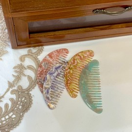 Luxury Portable Mini Hair Comb with Mother-of-Pearl Homayka Design - Perfect for Gifts Souvenir D 10ea