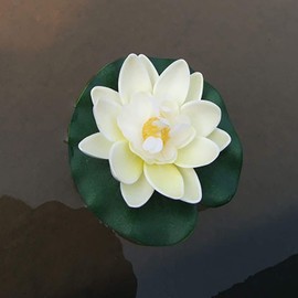 1PCS Artificial Floating Foam Lotus Flower with Water Lilys Pad Ornanments, Fish Tank Aquarium Lifelikes Fake Lotus Flowers for Patio Pond Pool Home Garden Wedding Party Special Event Decoration