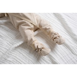 monica + andy Baby Head to Toe Cuddle Box, Size 0-3 Mos, Cookies + Milk, 100% Organic Baby Clothes for Girls & Boys, One Piece, Cap, & 2 Pairs of Booties, Sustainable Soft Fabric for Newborn & Infants