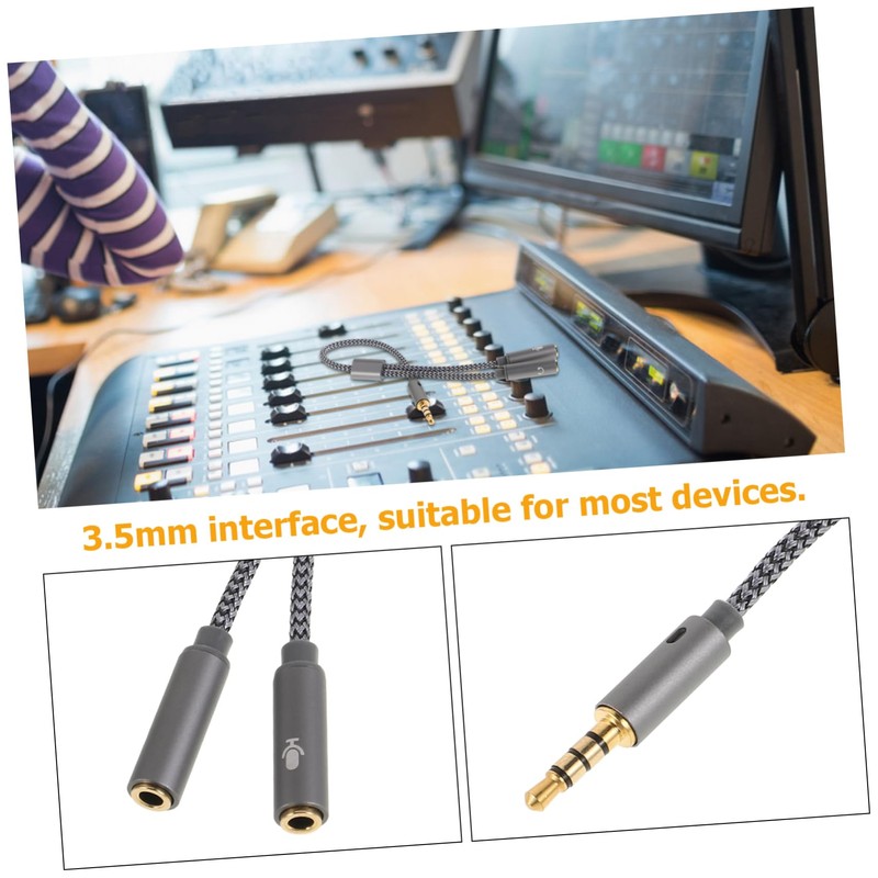 SUPVOX Headphone Mic Splitter Cable Nylon Braided Audio Splitter Dual