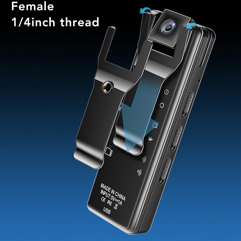 WiFi Body Camera 4K HD Motion Detection 1500mAh 180 Degree