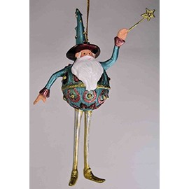 Santa Claus with Star, Decorative Hanger, Christmas Tree Decoration, Blue, Red, 16 cm