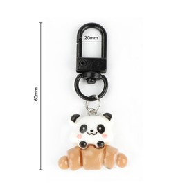 MUCOOS Adorable Mini Panda Keychain Cute Cookie Keychains Purse Charm for Handbags Gift for Pandas Lovers Panda Croissant Keychain