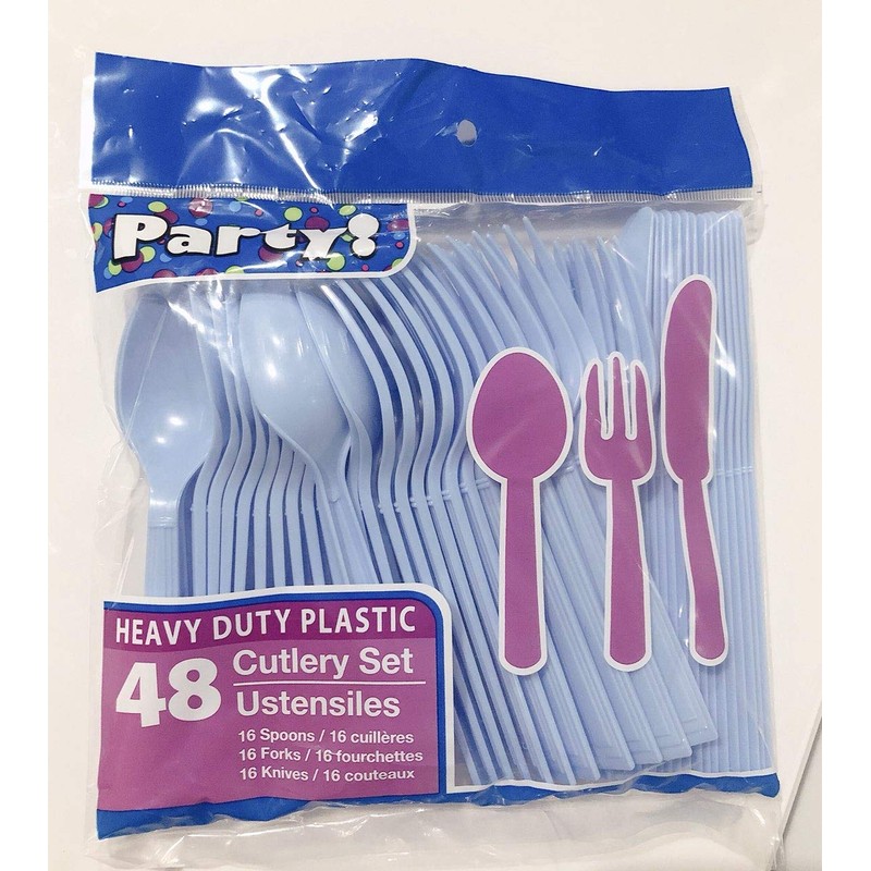 Plastic Utensils, 48-ct. Packs (16 Forks, 16 Spoons & 16