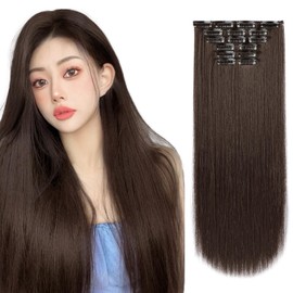 Paruks Wig, Neckline Extension, One Touch Extension, Set of 7, 21.7 inches (55 cm), Clip Included, Hair Extension, Point Wig, Partial Wig, Extension, Long, Curl, Heat Resistant, Natural