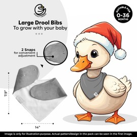 Double Layer 3-Pack Organic Cotton Bandana Bibs for Babies | Soft & Absorbent Drool Bib for Boys & Girls | Snap On (Pink 3 BB)