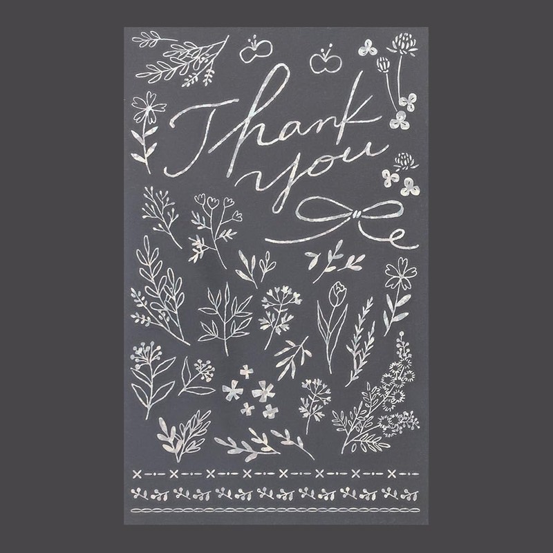 Midori 82649006 Sticker Decal Foil Thank You Flower Pattern