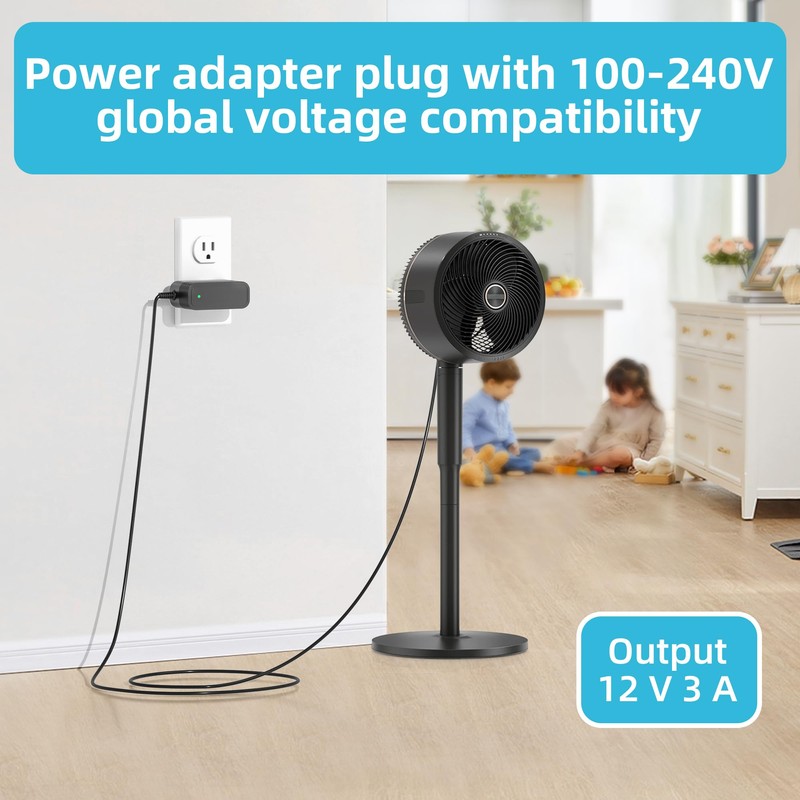 Power Charger for Shark FlexBreeze Outdoor Fan, Replacement Adapter Compatible