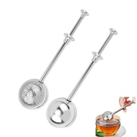 Stainless Steel Mesh Tea Ball Infuser, 2-Pack, Tea and Spice Strainer with Handle (Half Mesh)