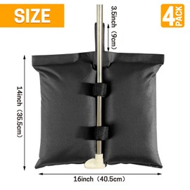 GNEGNI LIFE Gazebo Weight Bag, 4 Pcs Waterproof Parasol Weights Bag Heavy Duty Grade 600D Sturdy Canopy Sand Weights 29 LBS Hold Sand Bags for Pop up Canopy Tent, Patio Umbrella and Parasol