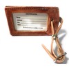 Rustic Wood Grain Leather Luggage Tag