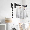 MBAIYO 3 Pack Black Wall Mount Coat Hanger Holder, Retractable