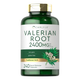 Cpsulas Raz De Valeriana 2400mg 240 Pzas Sin Gluten Sin Sabor                                                                                         