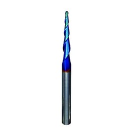 SPEED TIGER ITBTA Carbide Tapered End Mill- CNC Carving Bits, Ball Tip R0.5, 1/4"Shank 3"OVL for Wood/Alloy Steels/Hardened Steels-Made in Taiwan