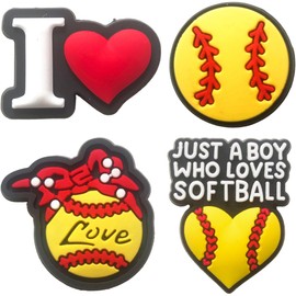Softball & Number Croc Charms for Boys & Toddlers, 25 PCS Sports Shoe Decoration Pins for Clog, Shoe Accessories for Kids Party Favor Gifts