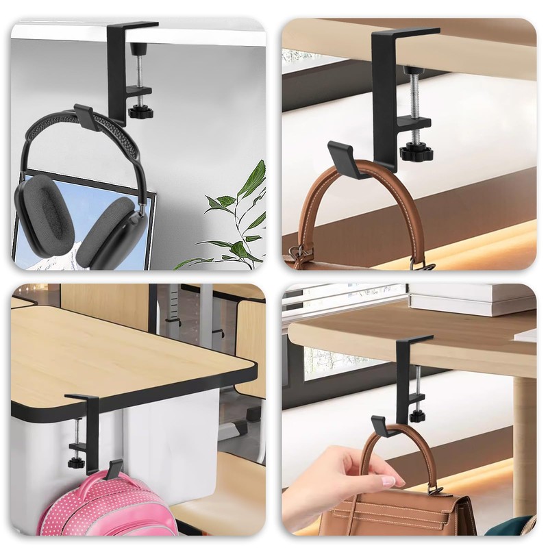 Jeffdad Headphone Stand, Headset Holder with Double Hook, Headphone Stand,