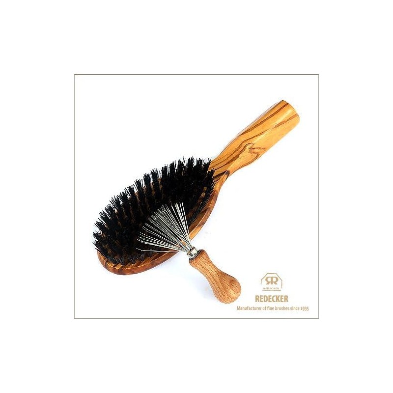 Redecker Olive Wood Hair Brush (Boar Hair) Oval Regular Size