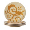 Rachael Ray Dinnerware Gold Scroll 4-Piece Round Appetizer Plate Set,