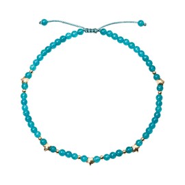 XHUUU Blue Chalcedony Beach Foot Anklet Bracelet For Women Jewelry Crystals Star Plated 14k Gold Charm Women’s Anklets