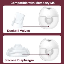 IVARONAL 4PCS Duckbill Valves & 2PCS Diaphragm Compatible with Momcozy M5 Wearable Breast Pump, Replacement Pump Parts Accessories Compatible for M5 Momcozy, Not Original Mom Cozy Accessories