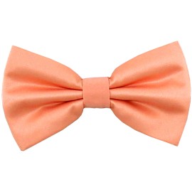 Brand Q New Men Peach Micro Fiber Solid Butterfly Pretied Bow tie Wedding Formal Prom