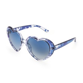 FEISEDY Heart Sunglasses Polarised Women's Heart Glasses for Party Valentine's Day Festival with UV400 Protection B2337, Blue Patterned