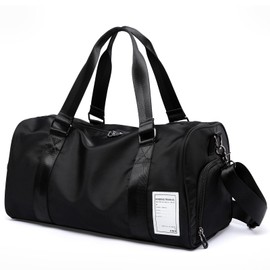 MATE ELAN Duffel Bag Large Capacity Fitness Tote Travel Sports Crossbody Bag, black
