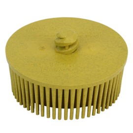 2 Inch Bristle Disc Grit Abrasive Bristle Shank Attachment Disc for Remove Burr Rust Coatings On Metal Yellow