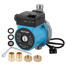 WEPUMP NPT 3/4'' Domestic Automatic Booster Pump 120W Hot Water Circulation Pump for Solar Heater（RS15-9SB)