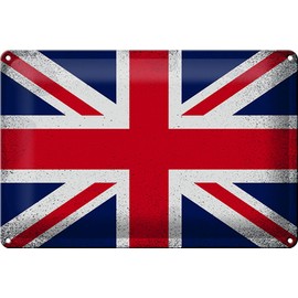 Tin Sign Union Jack 30 x 20 cm United Kingdom Vintage Decorative Tin Sign