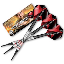 Shot! Shot Soft Darts Michael Smith Bully Boy Achieve Match Dart 90% Tungsten Softtip Darts Soft Dart High Quality Tungsten Darts Set with Shafts and Flights Made in New Zealand (18 g)