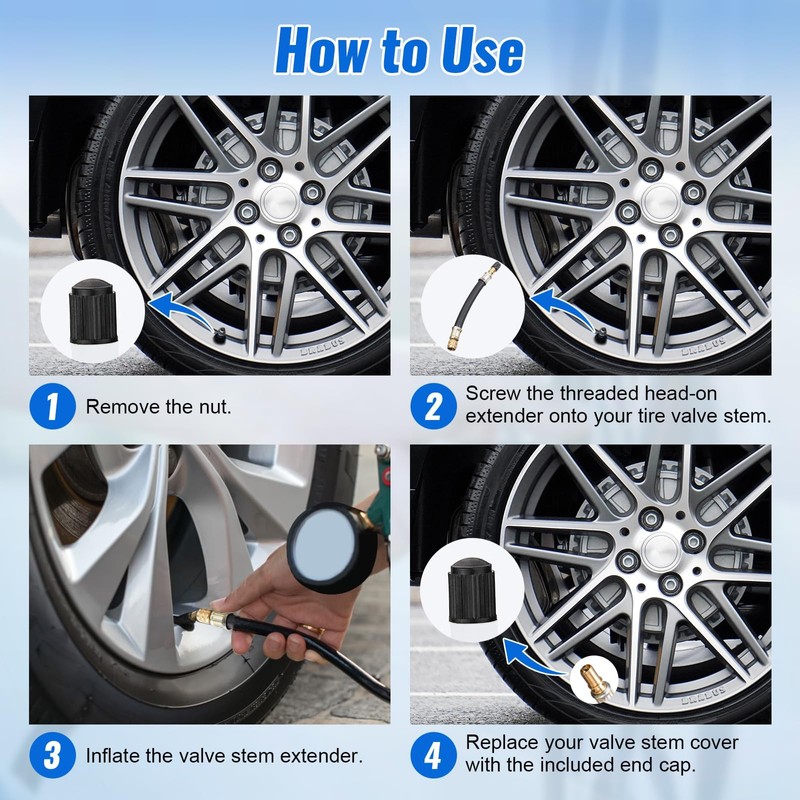 Universal Flexible Tire Valve Extenders, 2025 New Flexible Tire Valve