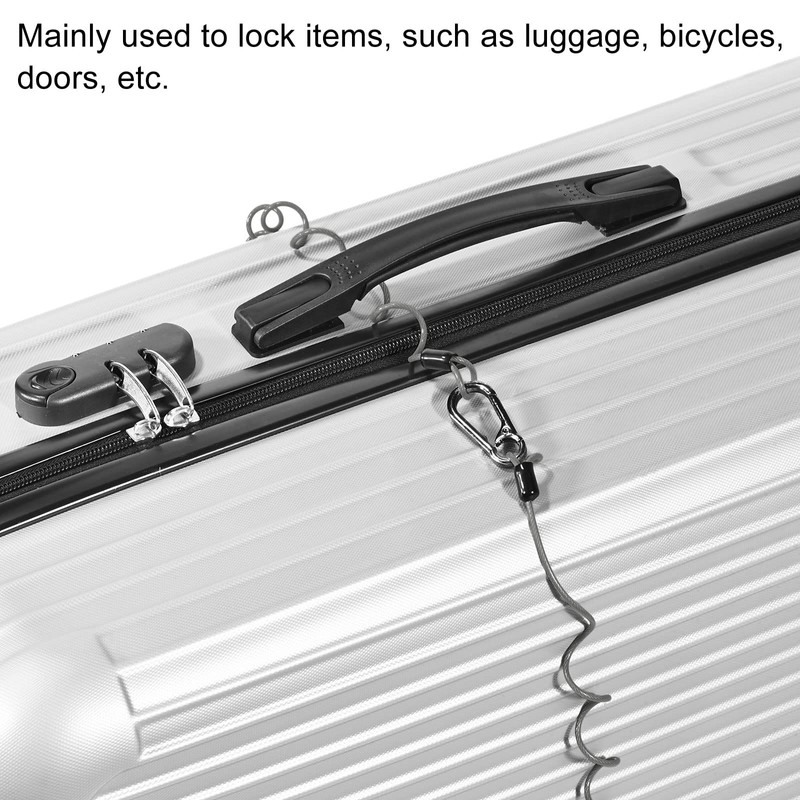 PATIKIL Security Steel Cable 2.5mm x 1m/3.28ft Coated Spring Luggage