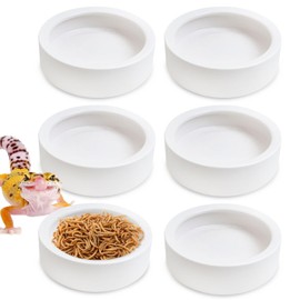 Tfwadmx 6 Pack Reptile Food Bowl, Mini Ceramic Water Feeder Bowl, Reptile Worm Feeding Dish for Lizard Turtle Bearded Dragon Anoles Crested Gecko Hermit Crab Leopard Gecko Chameleon Corn Snake
