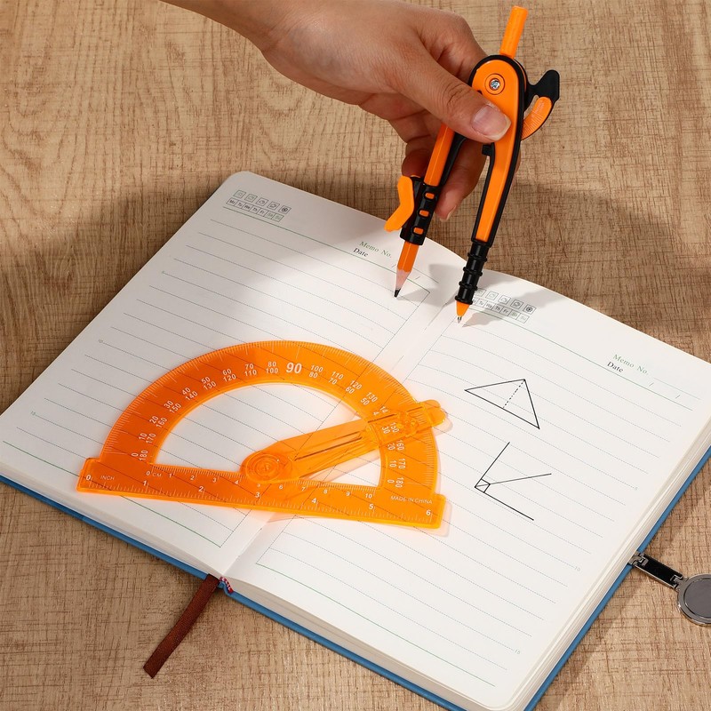 Zonon Student Geometry Math Set Compass and Protractor Set, Drawing