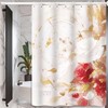 FeinKulturia Textile Shower Curtain, 180 x 200 cm, Flowers, Thickened,