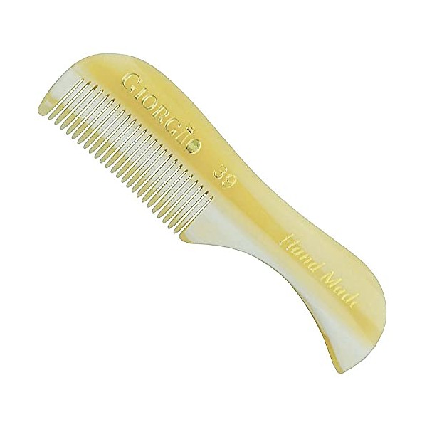 Giorgio G39 Extra Small 2.75 Inch Men's Fine Toothed Beard and Mustache Comb for Facial Hair Grooming and Styling. Wallet Pocket Comb Handmade of Quality Durable Cellulose, Saw-Cut and Hand Polished