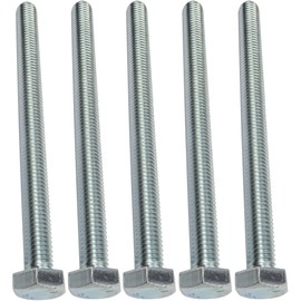 AERZETIX - C47337 - Set of 5 - Bolt Hexagon Screws M8 x 100 - with Hexagonal Head - Diameter 8 x 100 mm - DIN 933 - Class 8.8 - Made of Galvanised Steel - DIY - Assembly Tool Hardware
