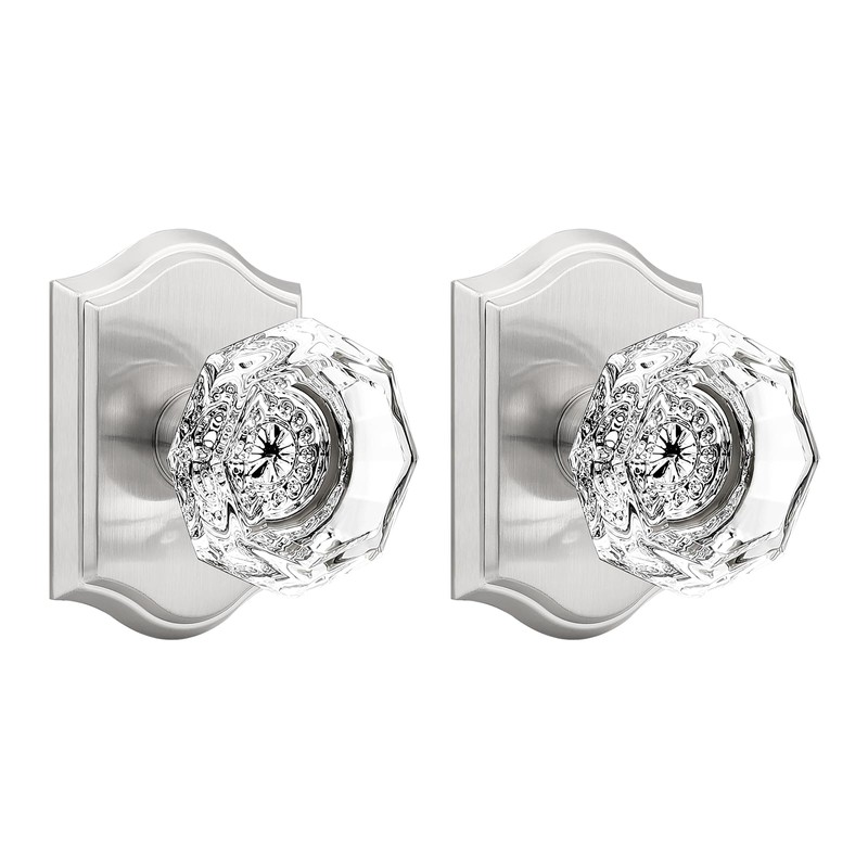 Gobrico Satin Nickel Dummy Crystal Door Knob, Single Side No-Turning