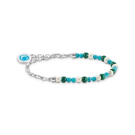 THOMAS SABO 32024458 Women's Bracelet 925 Silver Enamel Freshwater Pearl 15 Multi-Coloured