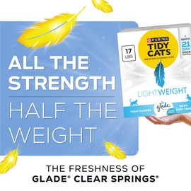 Purina Tidy Cats LightWeight With Glade Clear Springs Multi-Cat, Clumping, Low Dust, Scented Cat litter - 17 lb. Box