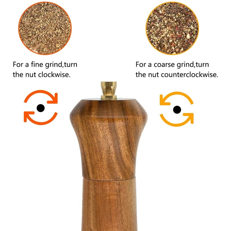 Wooden Salt and Pepper Grinder Set,Manual Salt and Pepper Mill,Acacia