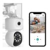 TUMAN Pro Dual-Lens Camera,Panoramic Smart Home Surveillance Wireless WiFi Camera,360