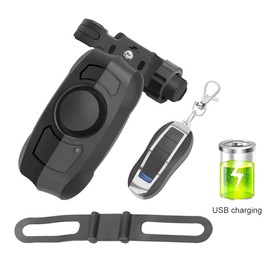 USB Rechargeable Anti Theft Bike Alarm Vibration Trigger Alarm with Remote Control 110dB Horn Wireless  Alarm