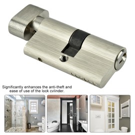 Anti Theft Cylinder, Copper Single Open Lock Cylinder Bedroom Cylinder with 3 Keys Security Devices for Wooden Doors Aluminum Doors (L=60mm) 30/30