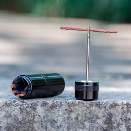 Lotatheta Bike Tubeless Tire Repair Kit Plugger Plugs Tool Fix Flat Puncture MTB Road Mountain Bicycle+10 Pcs Vacuum Tyre Nail Rubber Self-Tapping Screw+15 Strips (5 x1.5 mm+5 x 2.5 mm+5 x 3.5 mm)