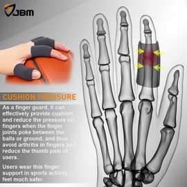 JBM Finger Sleeves 5Pack Sport Finger Brace Protector Compression Sleeve for Arthritis