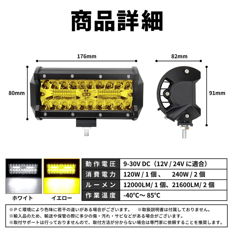 RIZES LED Work Light, Fog Light, Floodlight, Car, 12V -